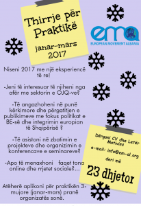 Poster- Thirrja per praktike janar-mars 2017